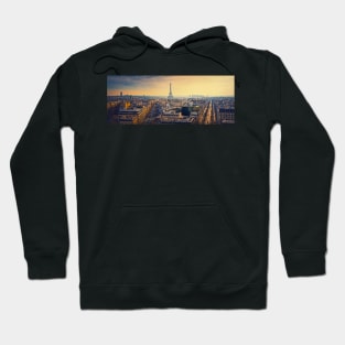 Foggy sunset view to the Eiffel Tower Hoodie